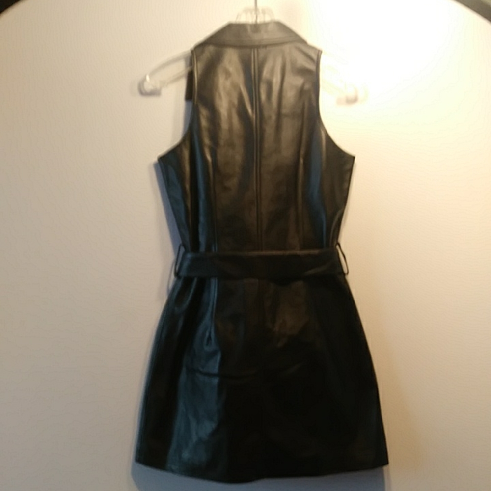 Vintage Faux Leather Mini Dress - Picture 4 of 9